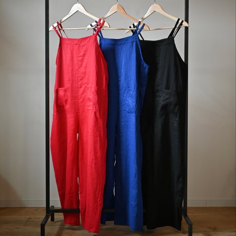 【women's】AUG [オーグ] / リネン リボン サロペット