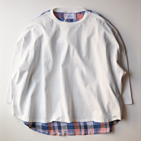 【women's】AUG [オーグ] / 切替バックギャザーTee