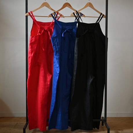 【women's】AUG [オーグ] / リネン リボン サロペット