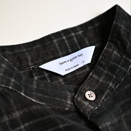 【unisex】have a good day [ハブアグッドデイ] / No collar plaid shirt