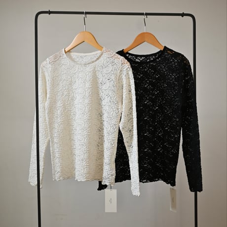 【women's】doux bleu [ドゥーブルー] / コットンナイロン レース プルオーバー