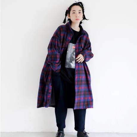 【women's】michirico [ミチリコ] / Big flannel shirts check coat