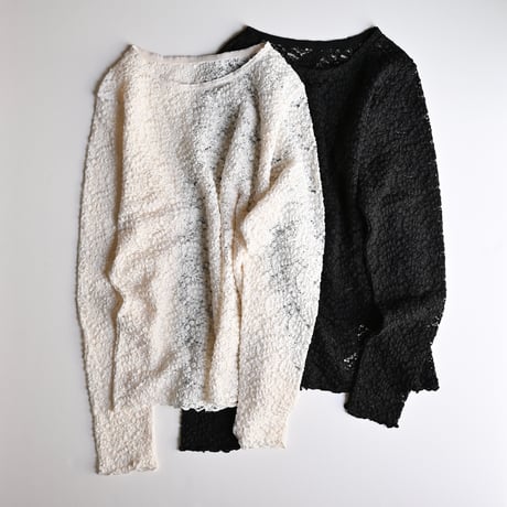 【women's】doux bleu [ドゥーブルー] / コットンナイロン レース プルオーバー