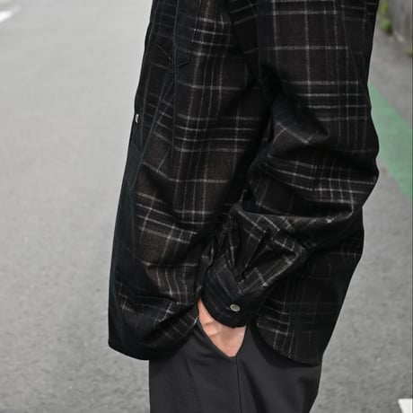 【unisex】have a good day [ハブアグッドデイ] / No collar plaid shirt