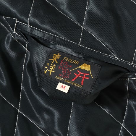 テーラー東洋 Lot No. TT15543-119   Acetate Quilted Souvenir Jacket “RED TIGER” × “JAPAN MAP”