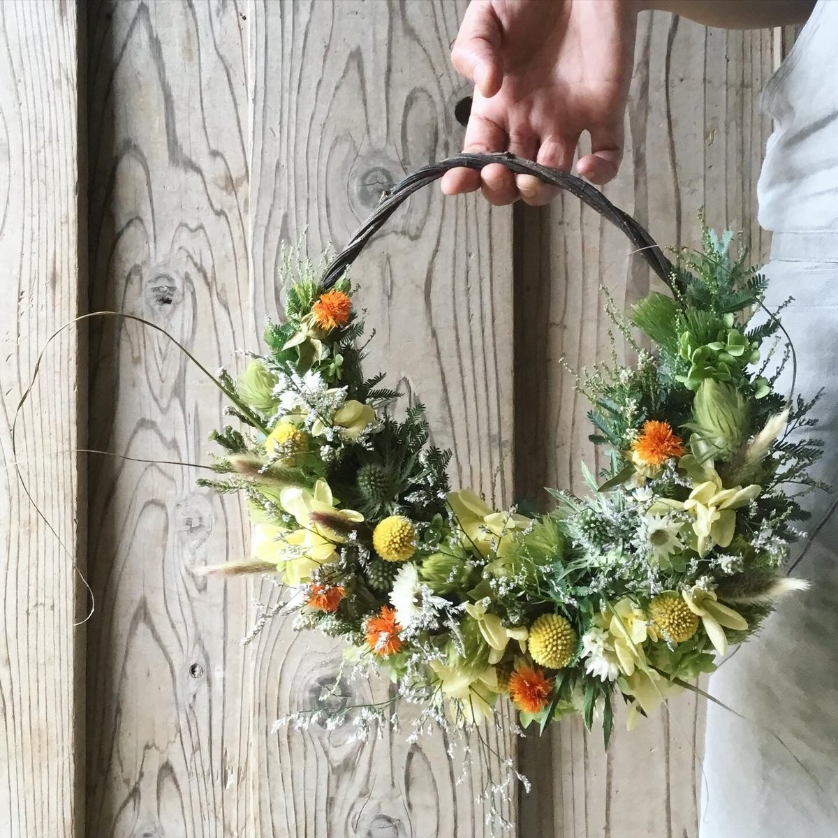 ◉受注販売 オレンジイエロー系のリース | flower shop parc STORE