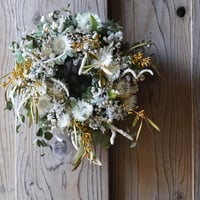 ◉受注販売 白グリーンナチュラル系のリース | flower shop parc STORE