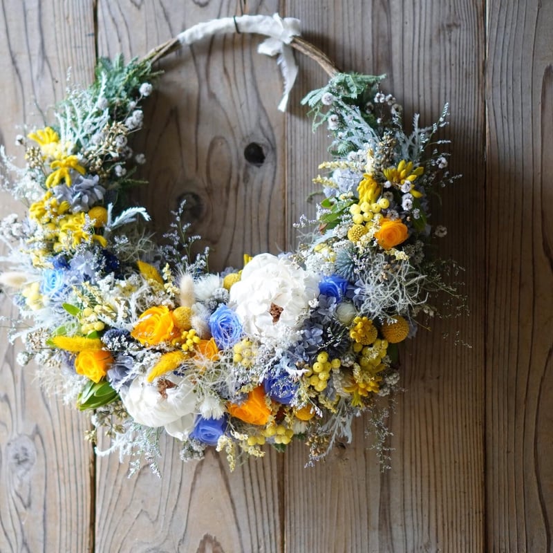◉受注販売 プリザのバラを使ったブルーパープル系のリース | flower
