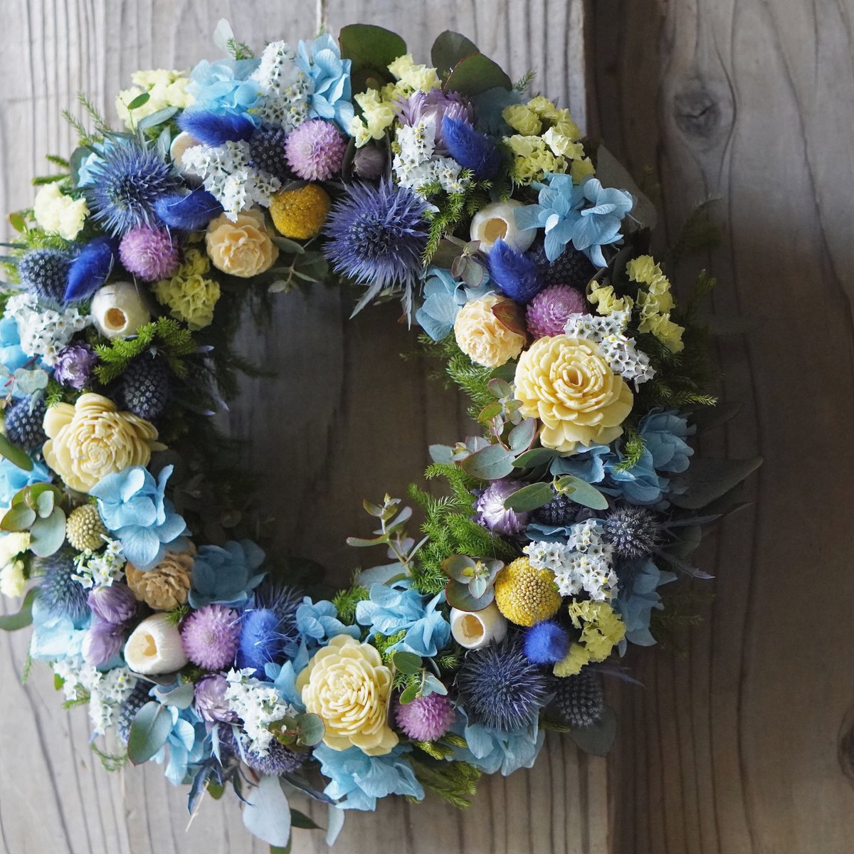 ◉受注販売 ブルー系のリース | flower shop parc STORE