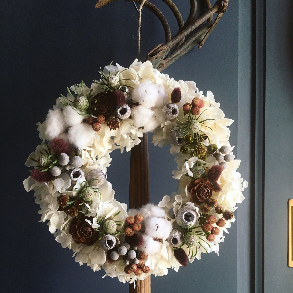 ◉受注販売 白グリーンナチュラル系のリース | flower shop parc STORE