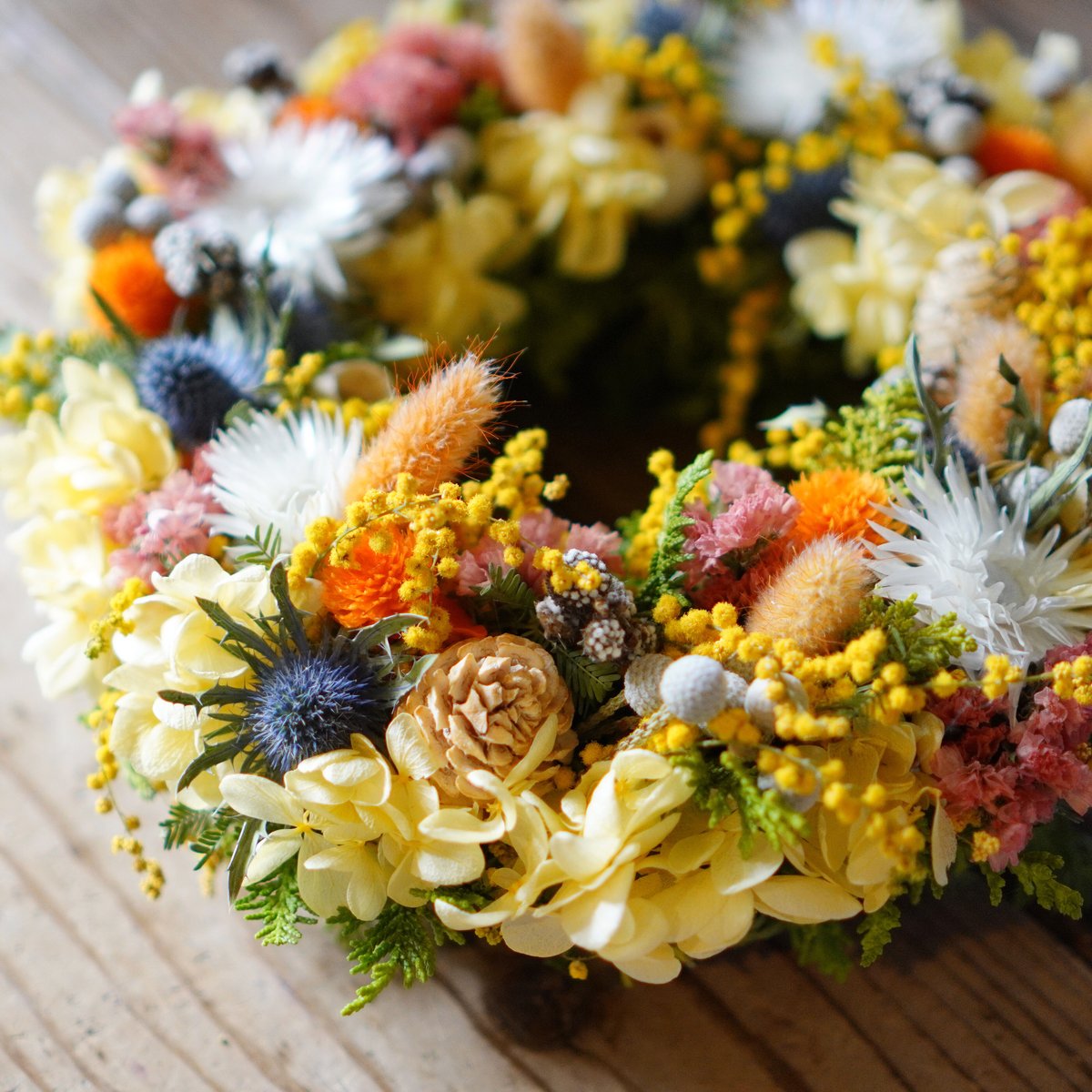 ◉受注販売 オレンジイエロー系のリース | flower shop parc STORE