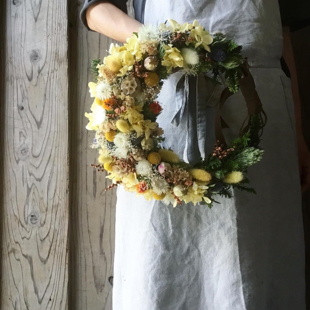 ◉受注販売 オレンジイエロー系のリース | flower shop parc STORE