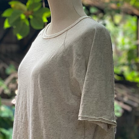 【ヘンプコットン ラグランＴシャツ・ユニセックス S/L ・生成り】
