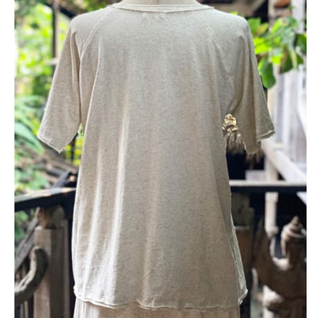 【ヘンプコットン ラグランＴシャツ・ユニセックス S/L ・生成り】