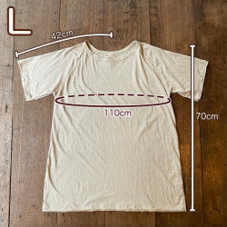 【ヘンプコットン ラグランＴシャツ・ユニセックス S/L ・生成り】