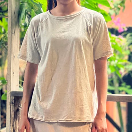 【ヘンプコットン ラグランＴシャツ・ユニセックス S/L ・生成り】