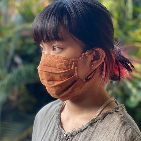 【草木染めヘンプマスク】ヘンプ100％・薄手で蒸れない、草木の力のナチュラルカラー
