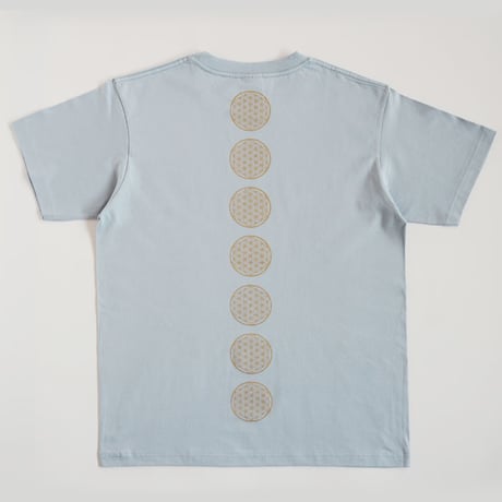 【100％オーガニックコットン ボディバランスTシャツ・ユニセックスS/M】７つのチャクラに沿ったフラワーオブライフで波動調整