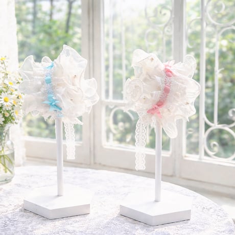 エンジェルレース🎀ヘッドドレス＆チョーカー兼用タイプ✨  ブルーorピンク