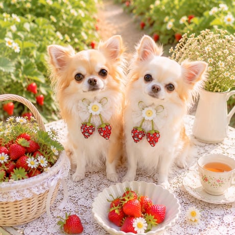 苺リボン🍓ストレッチチョーカー／10本
