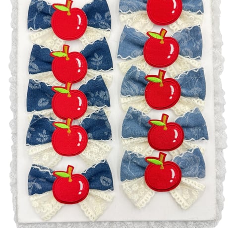 アップル＆デニム🍎ストレッチチョーカー／10本