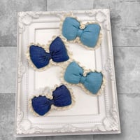デニムフリルリボン💙ストレッチチョーカー／10本