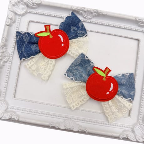 アップル＆デニム🍎ストレッチチョーカー／10本