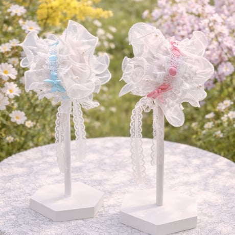 エンジェルレース🎀ヘッドドレス＆チョーカー兼用タイプ✨  ブルーorピンク