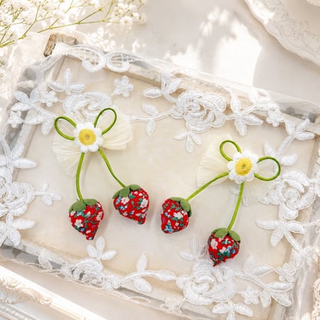 苺リボン🍓ストレッチチョーカー／10本