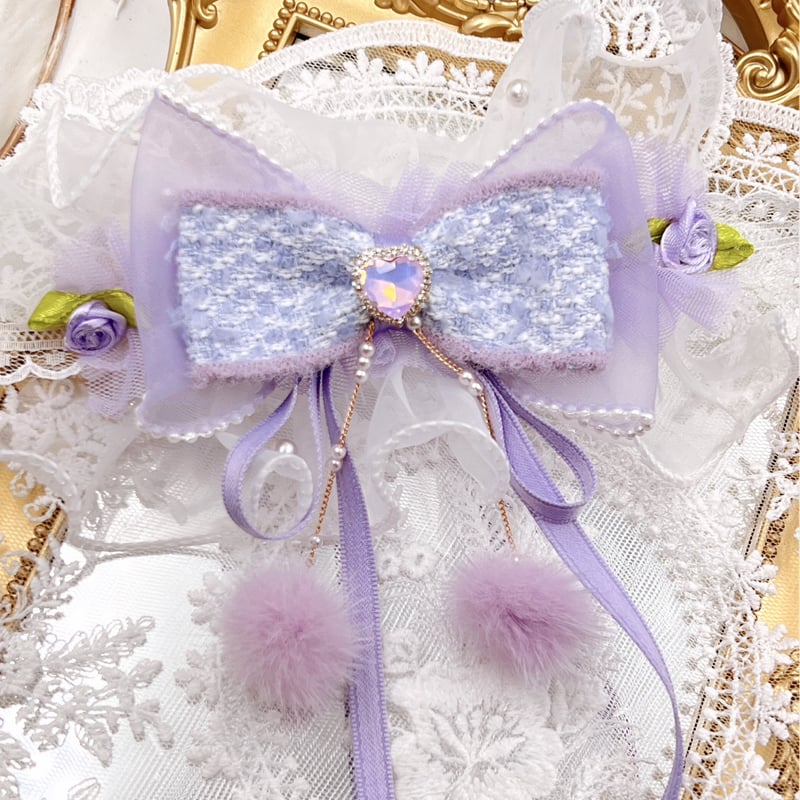 撮影用チョーカー／ラベンダー💜ベルサイユリボン ※リボンタイプ