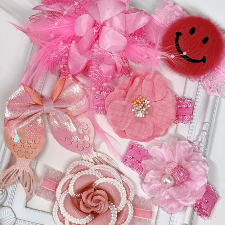 pink💓pink💓pinkアソートストレッチチョーカー／10本