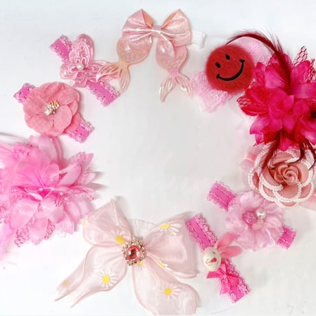 pink💓pink💓pinkアソートストレッチチョーカー／10本