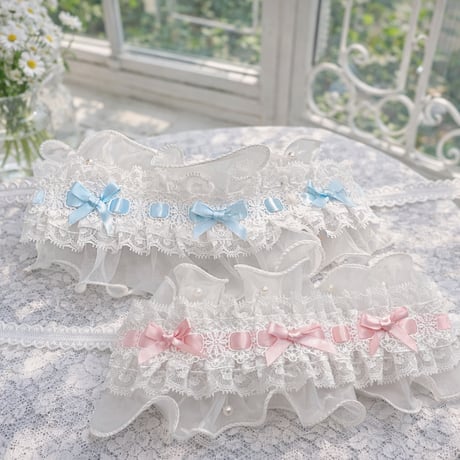 エンジェルレース🎀ヘッドドレス＆チョーカー兼用タイプ✨  ブルーorピンク