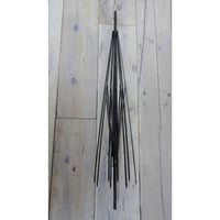 傘骨　長傘用48.5cm×8本　　中棒アルミ艶消しブラック　8㎜　BK骨　黒突