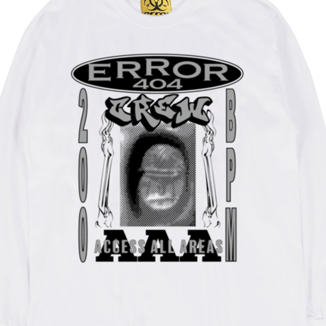 ERROR404 CREW AAA L/S TEE / WHITE
