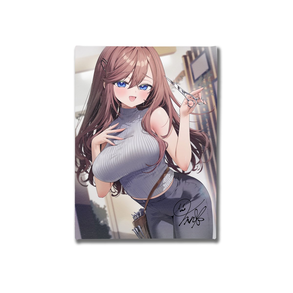白下ひな　直筆　イラスト　油絵　美少女　キャンバス Amazon | 数字油絵 アニメ 可愛い 少女 雪 着物 デジタル油絵