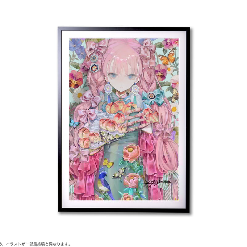 K-books  ジークレー　複製原画　みこ 複製原画 / ILFORD社認定RGBジークレー印刷 「PINK」 A3+サイズ