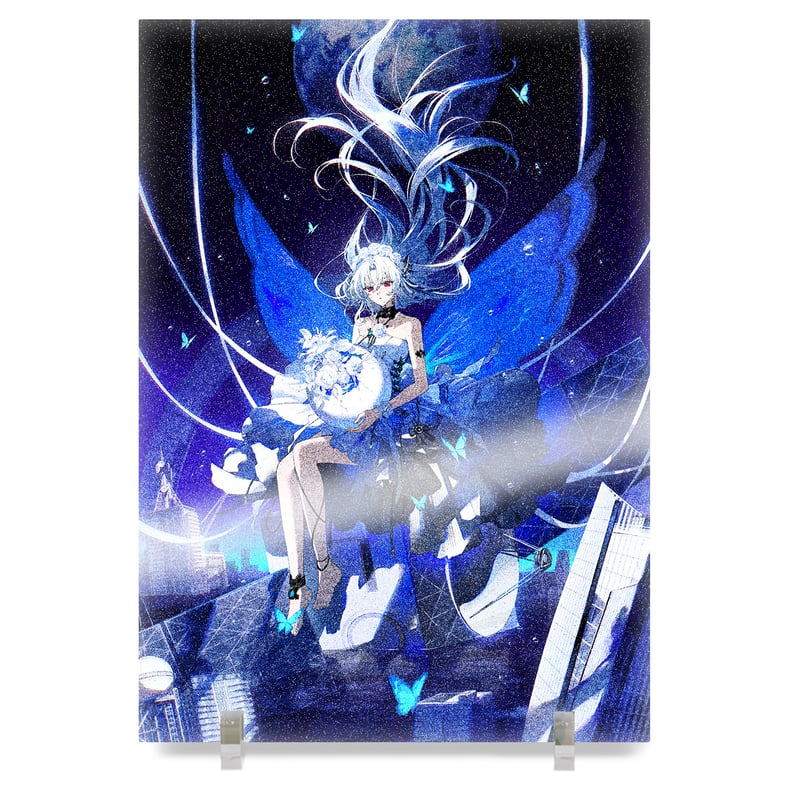 ホリミヤイラスト A4サイズガラスアート ミラーアクリルボード A4サイズ 「星の産声」 【久賀フーナ原画