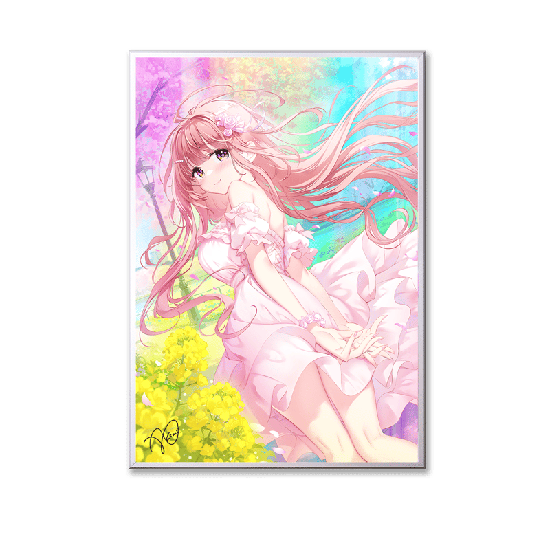 オーロラアート / ホログラフィック印刷 A3サイズ 「花風に舞う