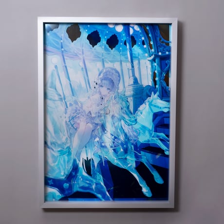 【松原光】イラスト原画　特注フレーム付き ★値段交渉歓迎 松原光】イラスト原画 特注フレーム付き ☆値段交渉歓迎 新進気鋭の