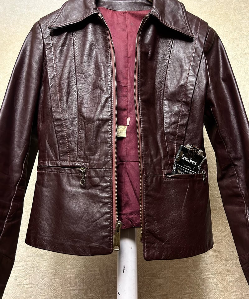 70年代MADE IN NYタグレディースストア系レザージャケット〉70 70年代MADE IN NYタグレディースストア系レザージャケット〉70