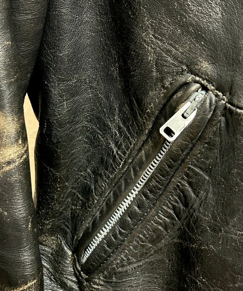 牛タグ前期Schott Bros希少ワンスターR&R茶芯ライダース〉70,s U.S.A.製