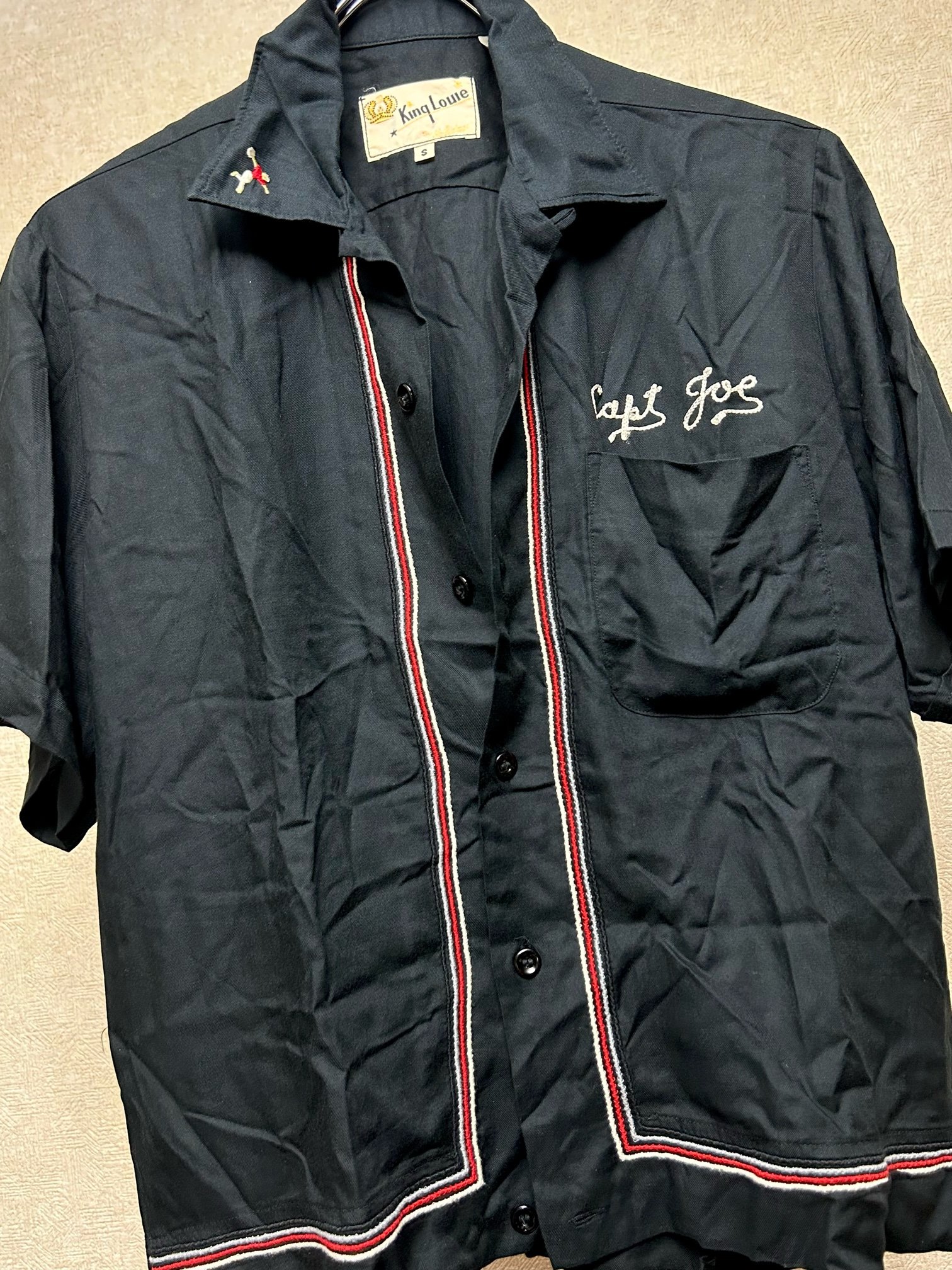 King Louie★ボーリングシャツ★復刻★東洋エンタープライズ★ブラック★M 希少東洋プロデュース年代King Louie〉オールド東洋エンタープライズ
