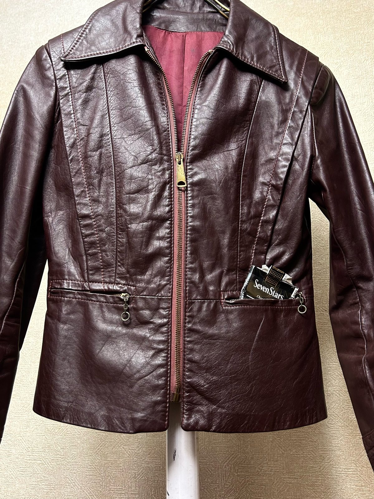 70年代MADE IN NYタグレディースストア系レザージャケット〉70