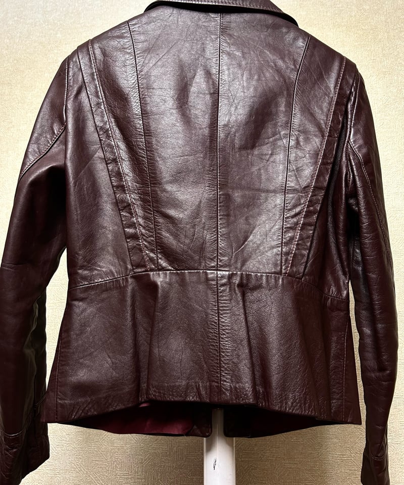 70年代MADE IN NYタグレディースストア系レザージャケット〉70年代