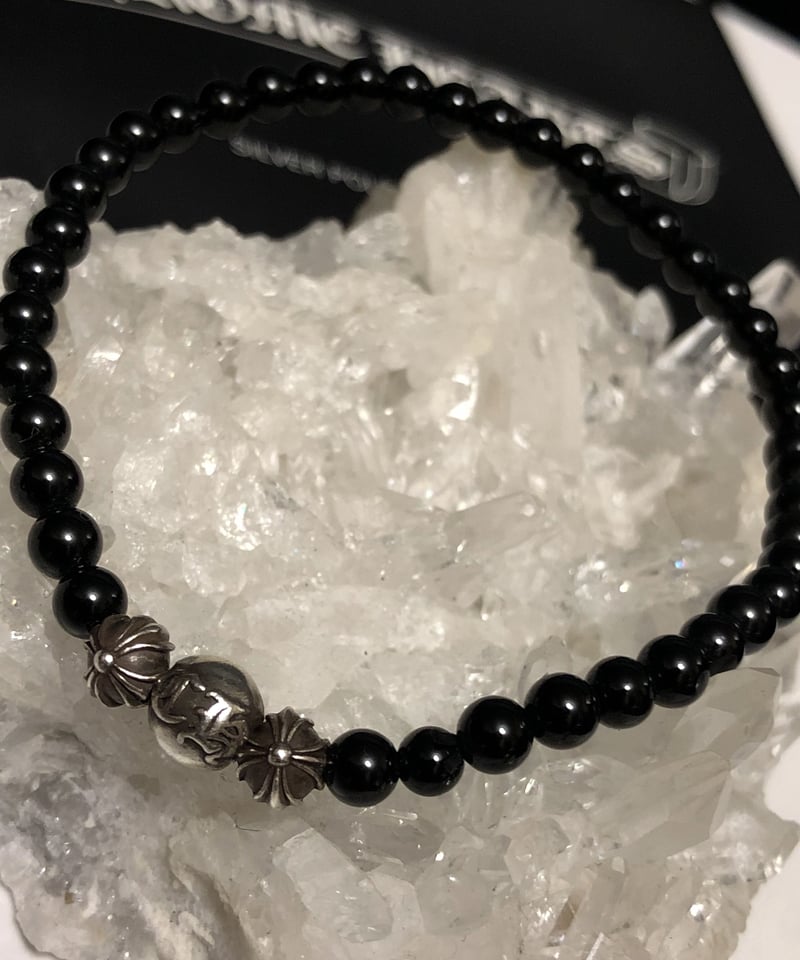 キング・オブ・シルバークロムハーツブラックビーズ人気ブレスレット