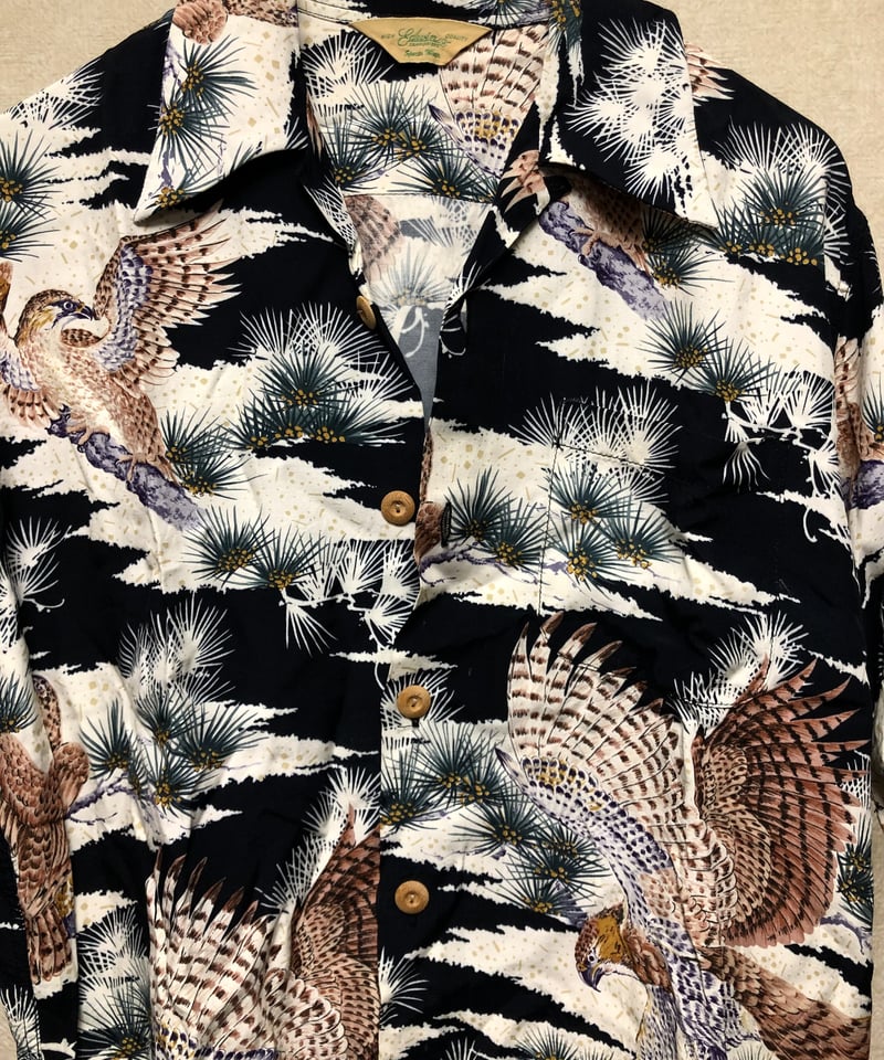 オールド年代希少ブラックベース和柄シャツ〉2000年代初頭EDWIN
