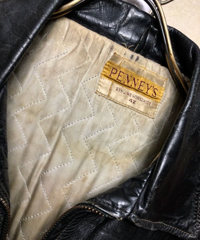 〈U.S.A 製50s 希少馬革レザージャケット〉1950年代名門PENNY'S U.S.A 製50s 希少馬革レザージャケット〉1950年代名門PENNY'S