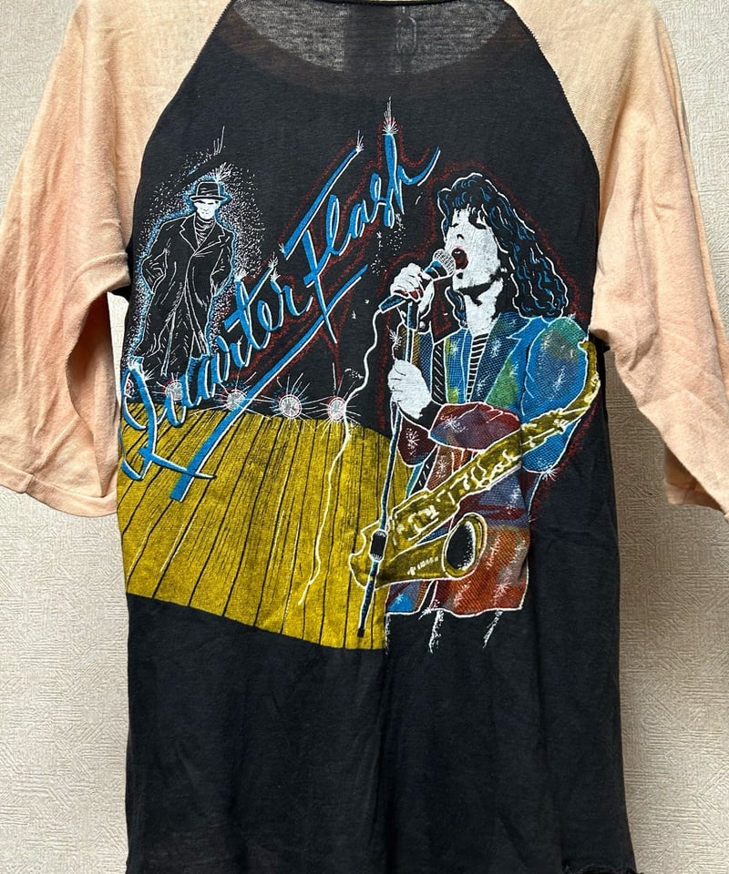 80,s U.S.A.製希少プリントレアヴィンテージラグランバンTee〉80年代