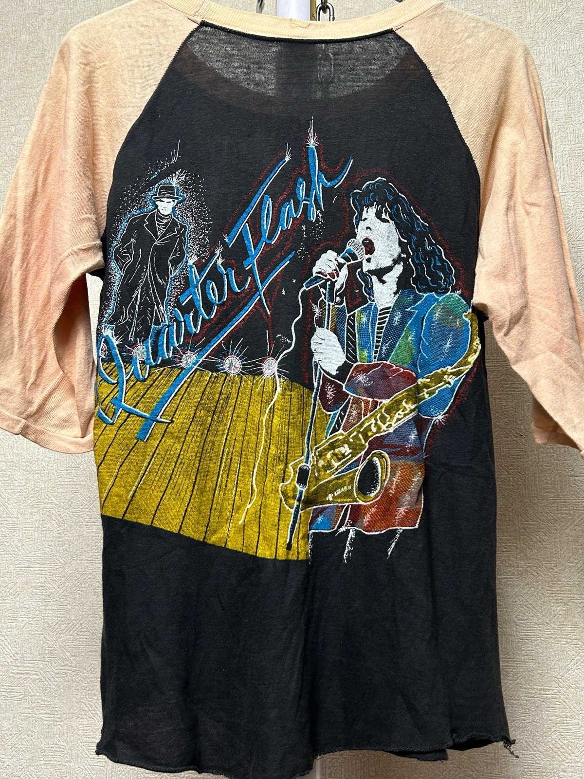 80,s U.S.A.製希少プリントレアヴィンテージラグランバンTee〉80年代